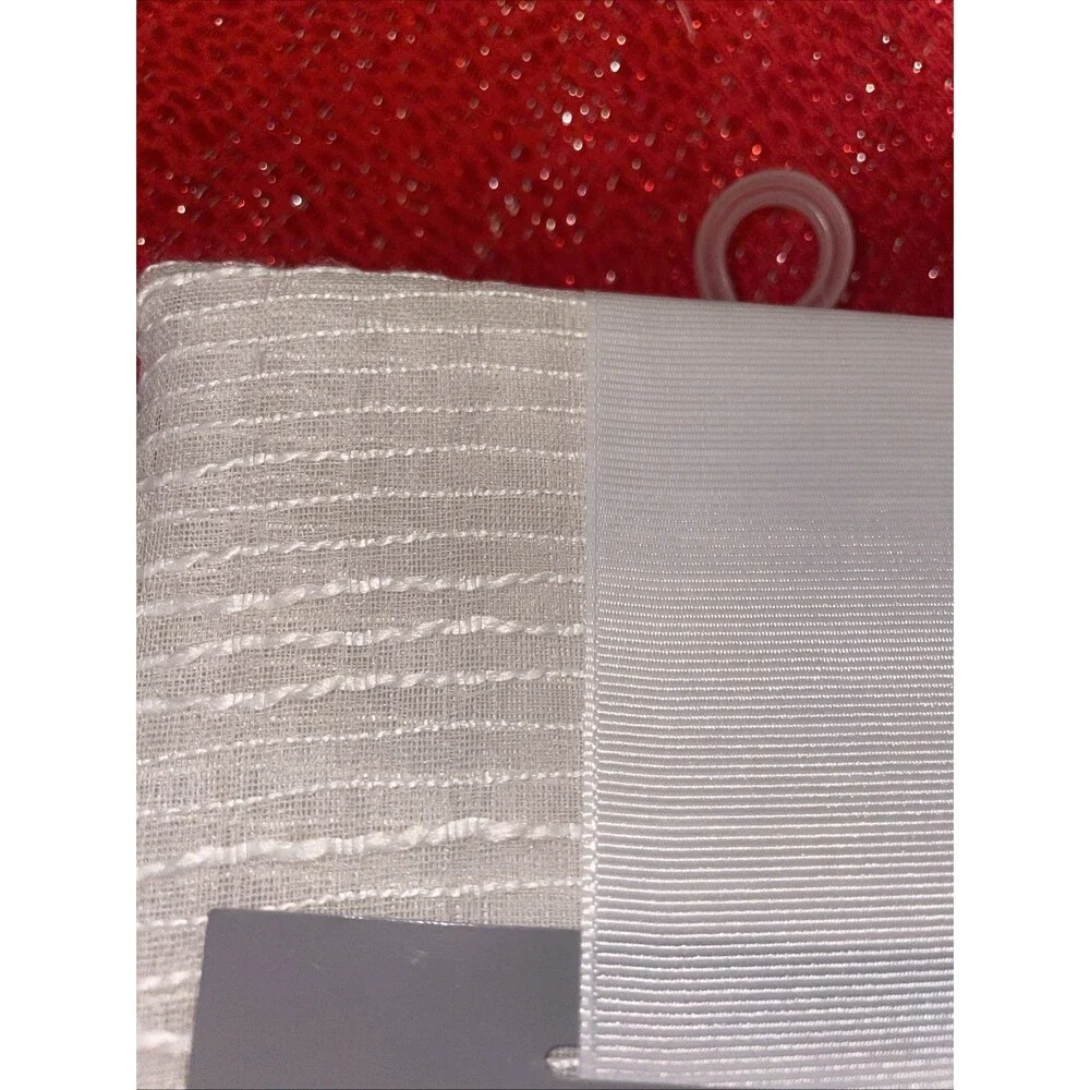 New Sheer 63-Inch Rod Pocket Window Curtain Panel Tofu HD Raised Texture